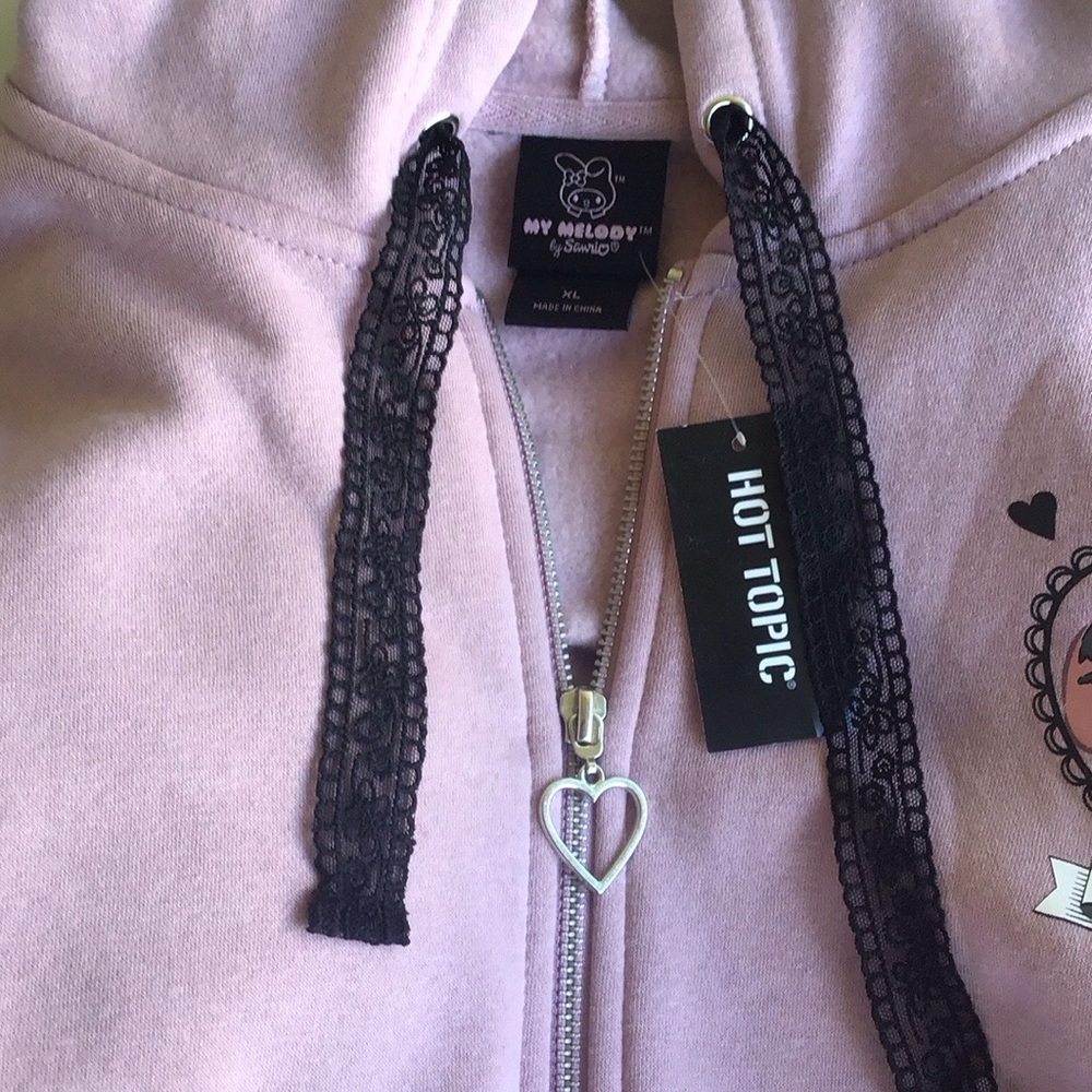 My Melody Sanrio Lolita lilac oversized lace ear hoodie may fit sizes Xl-1X - Picture 4 of 16